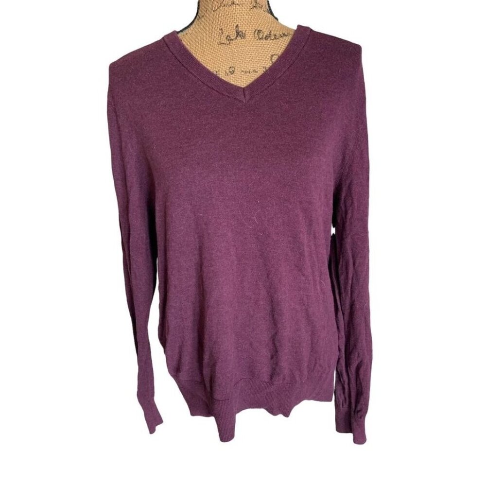 🌸3/$15🌸Goodfellow Purple Burgundy Medium V-neck Sweater Mens '